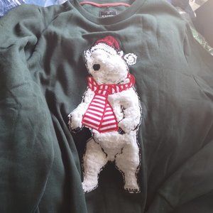 Peacocks Men's Holiday Polar Bear Soft Sweatshirt Size Medium